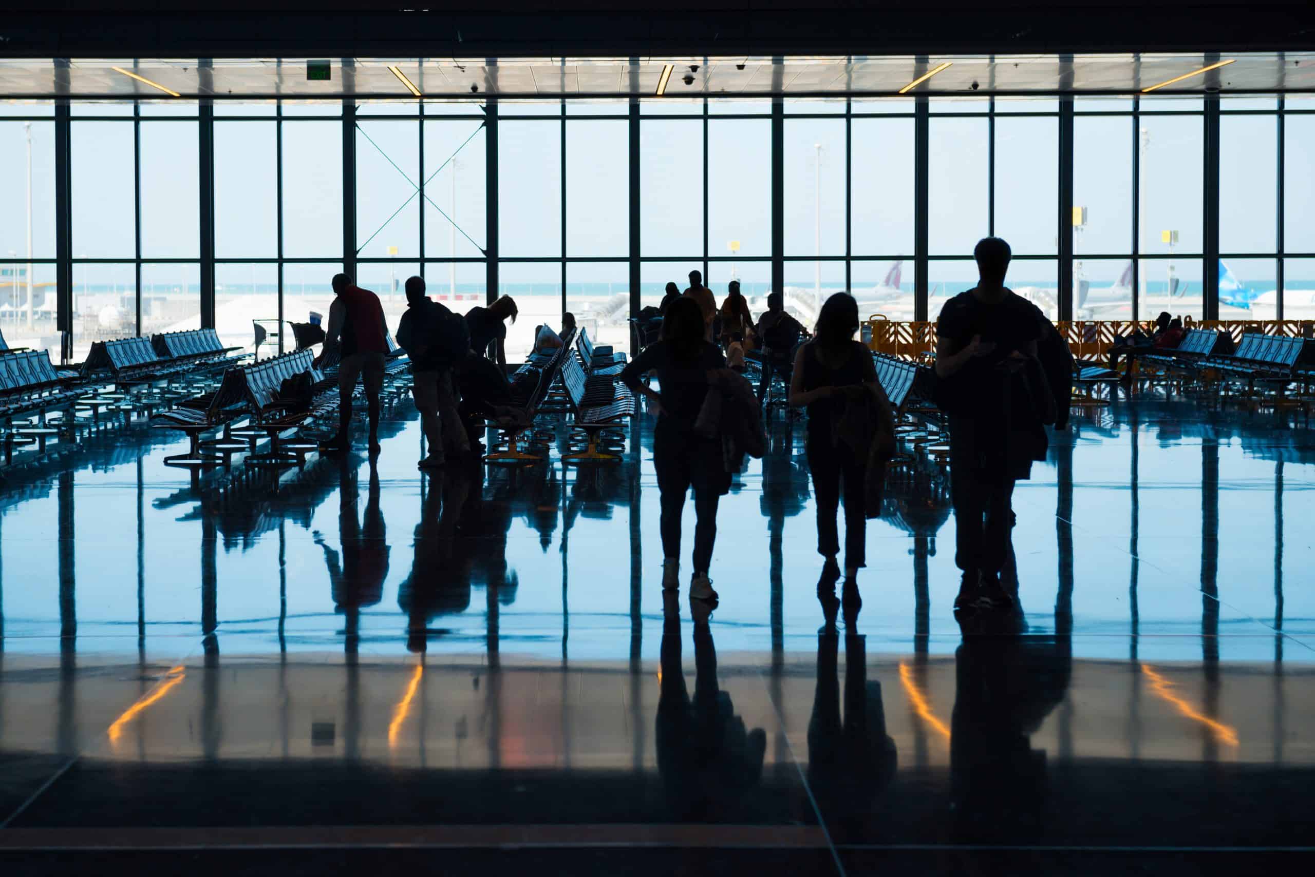 People walking in Airport Rome