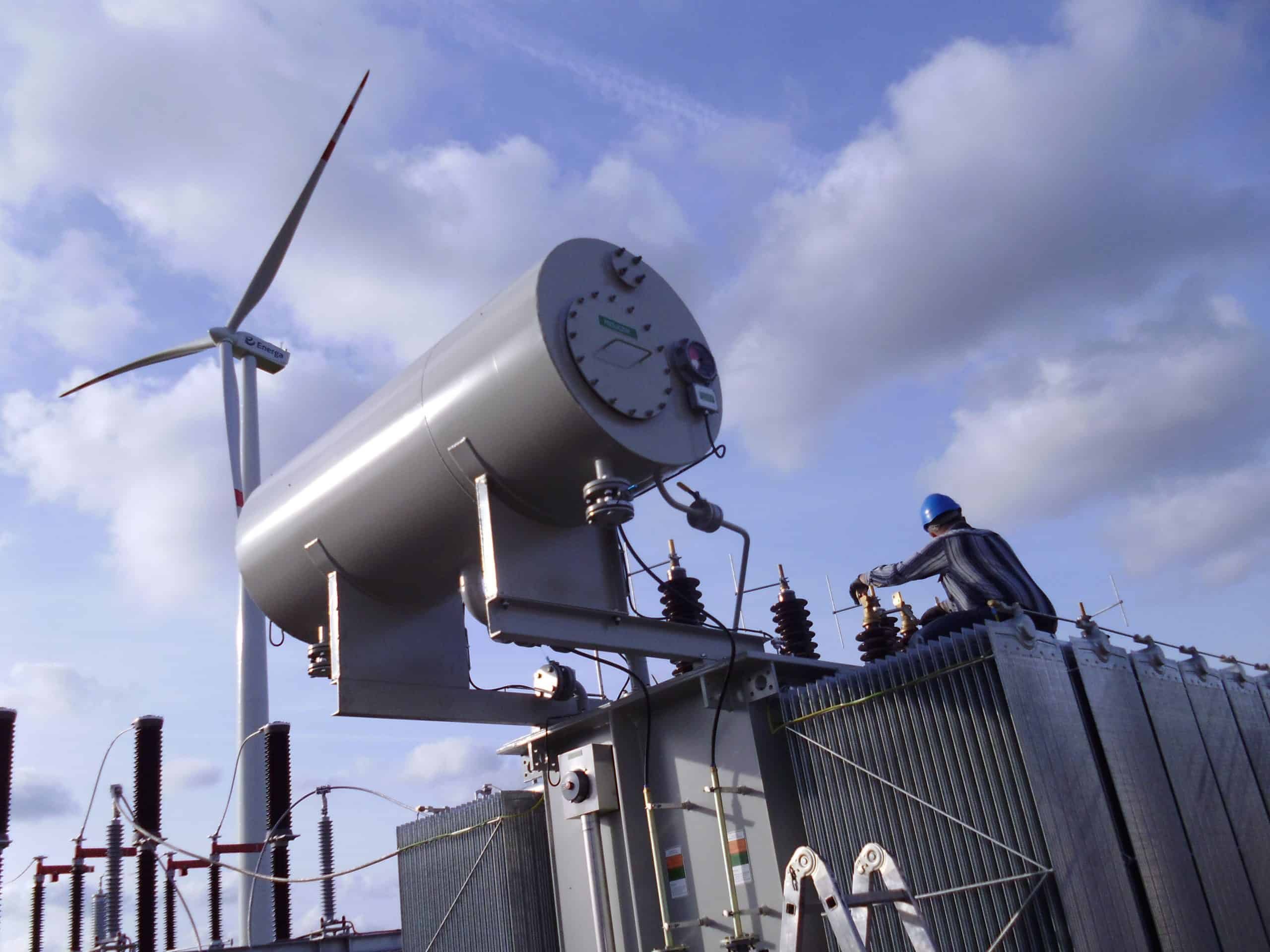 Power transformers installed in wind park