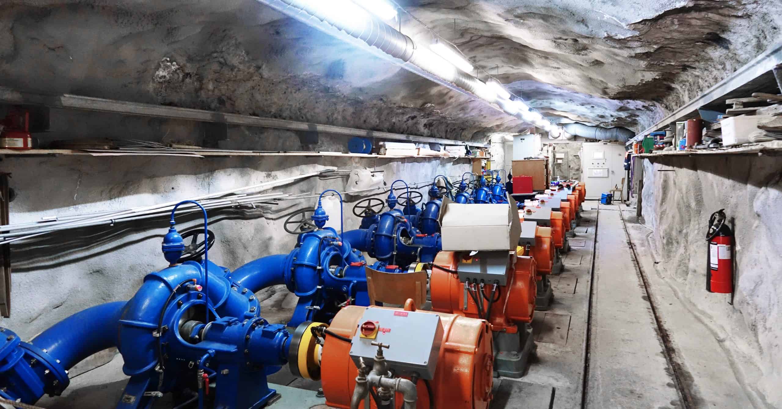 Water pumps at hydroelectric power plant