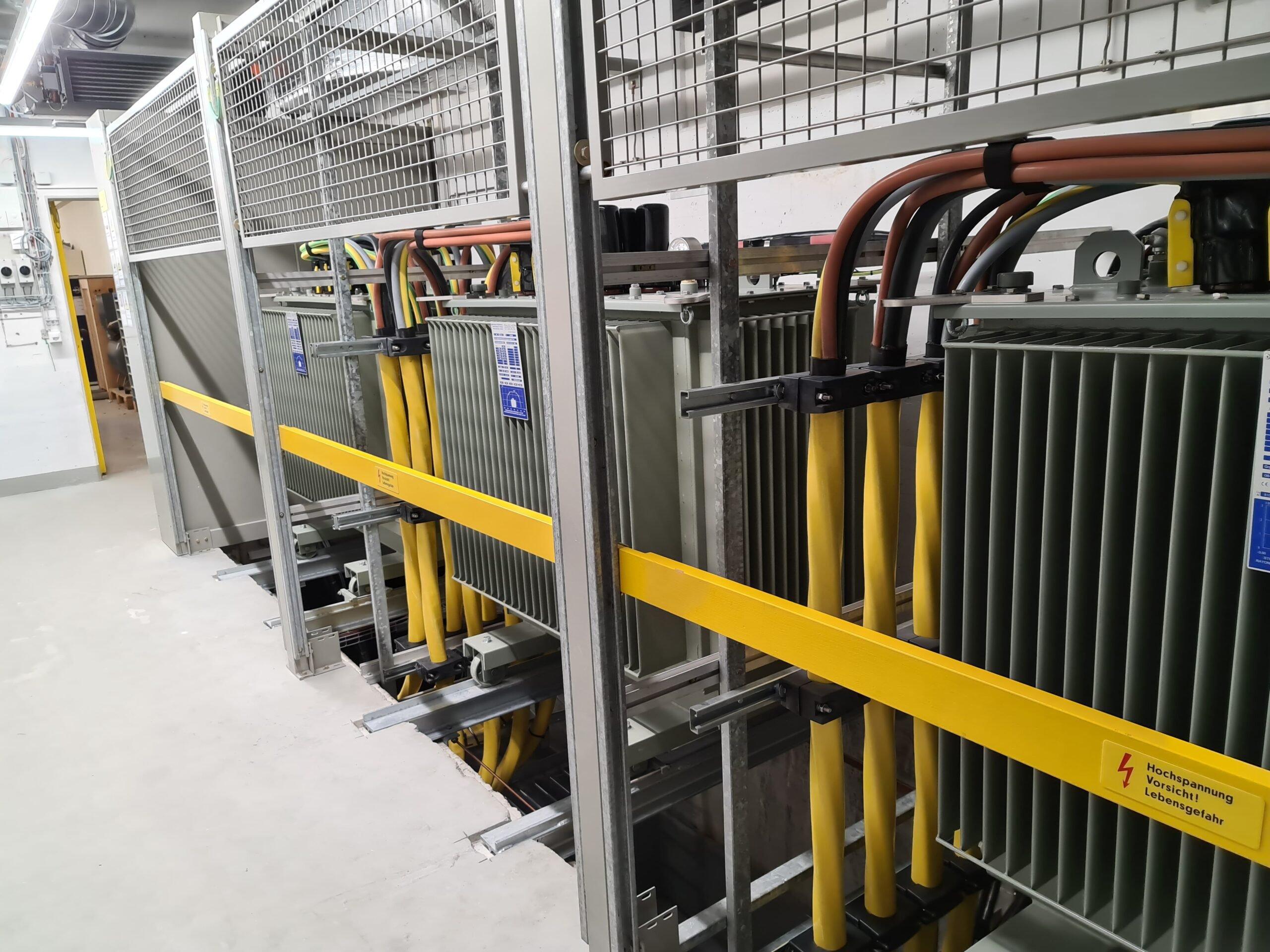 Installed transformers at Bruker's facility